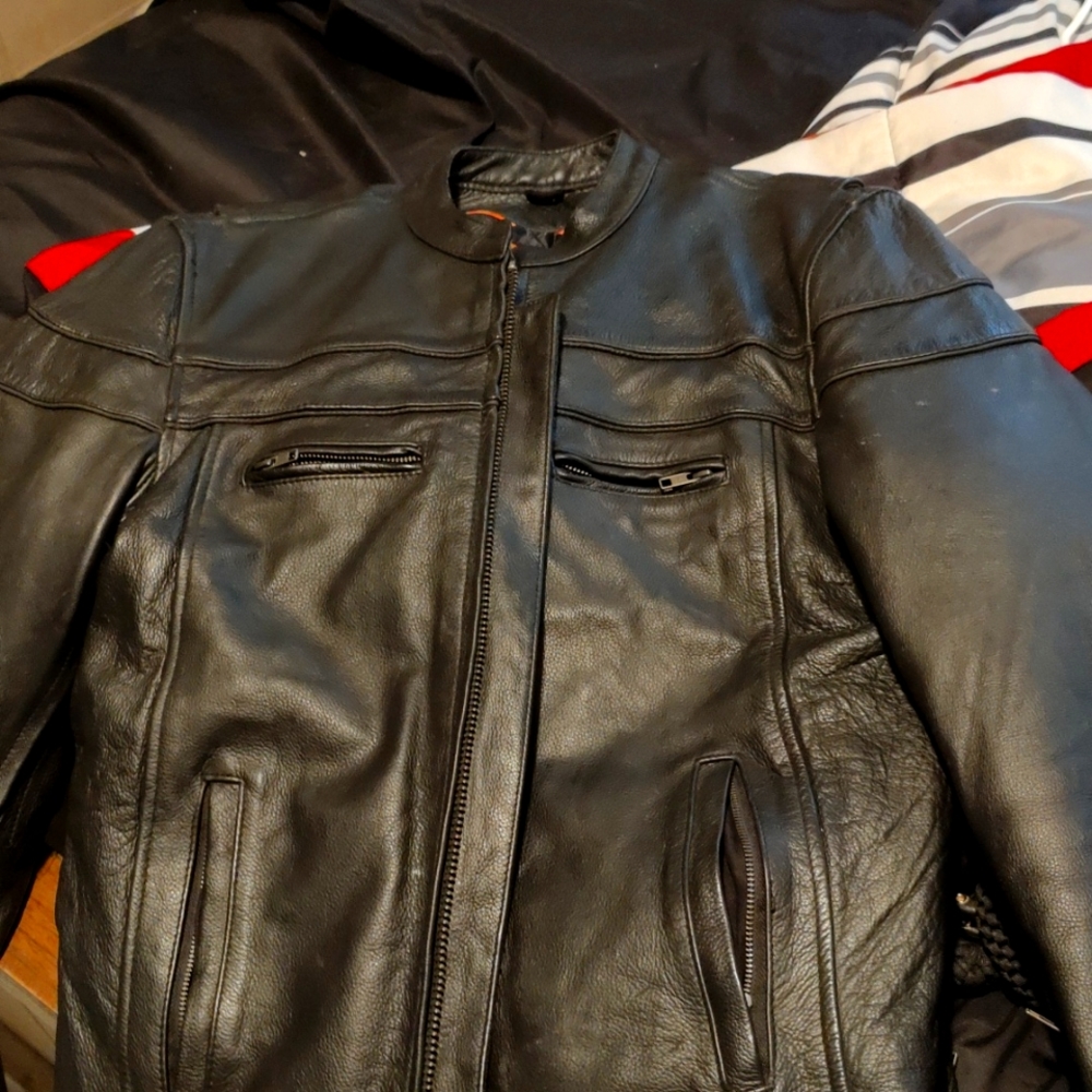 Leather riding jacket